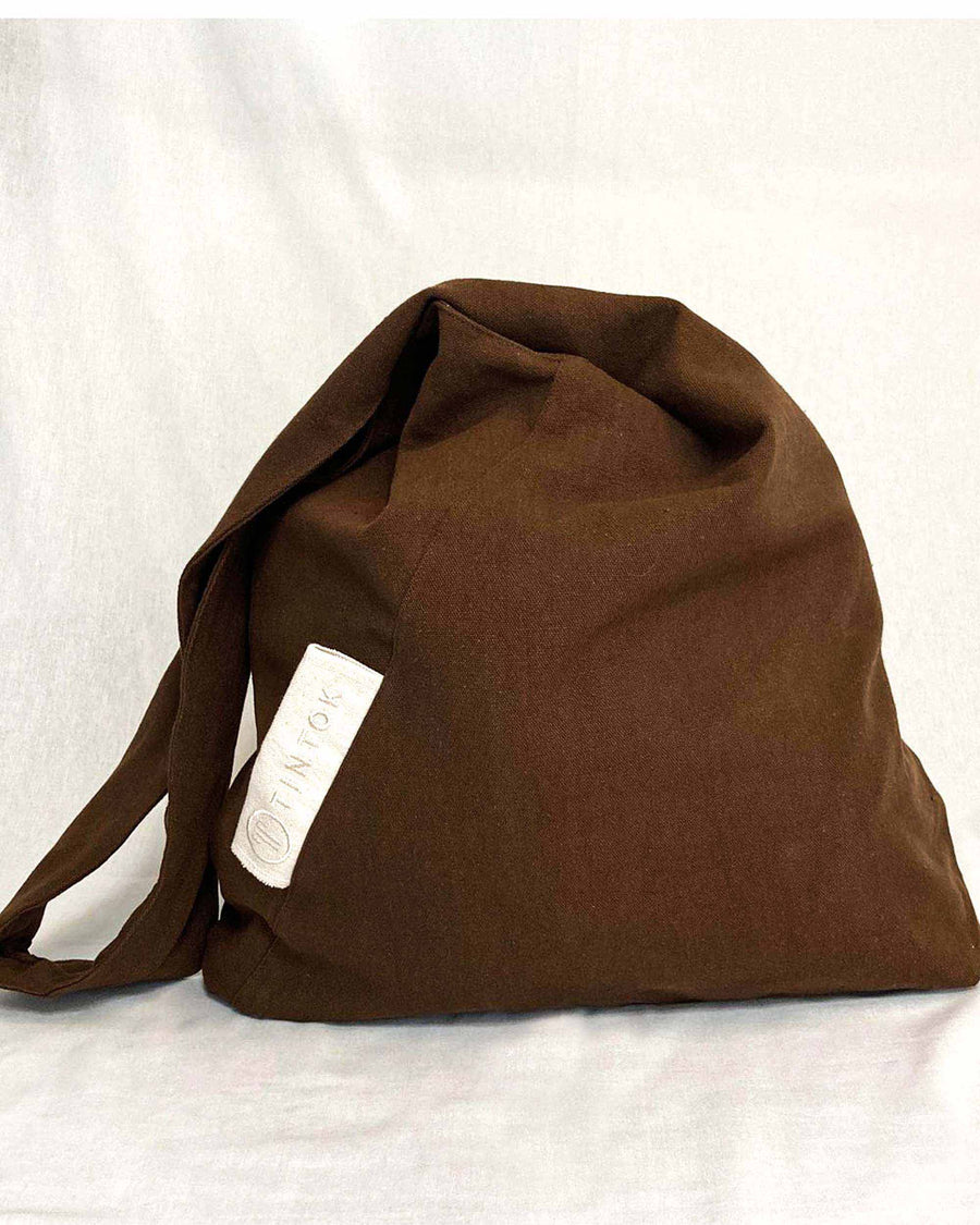 Tira Oversized Triangle Canvas Bag - Brown