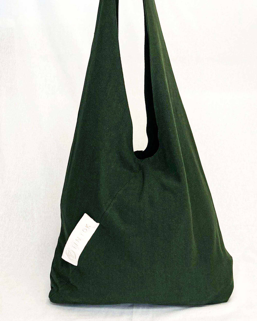 Tira Oversized Triangle Canvas Bag - Forest Green