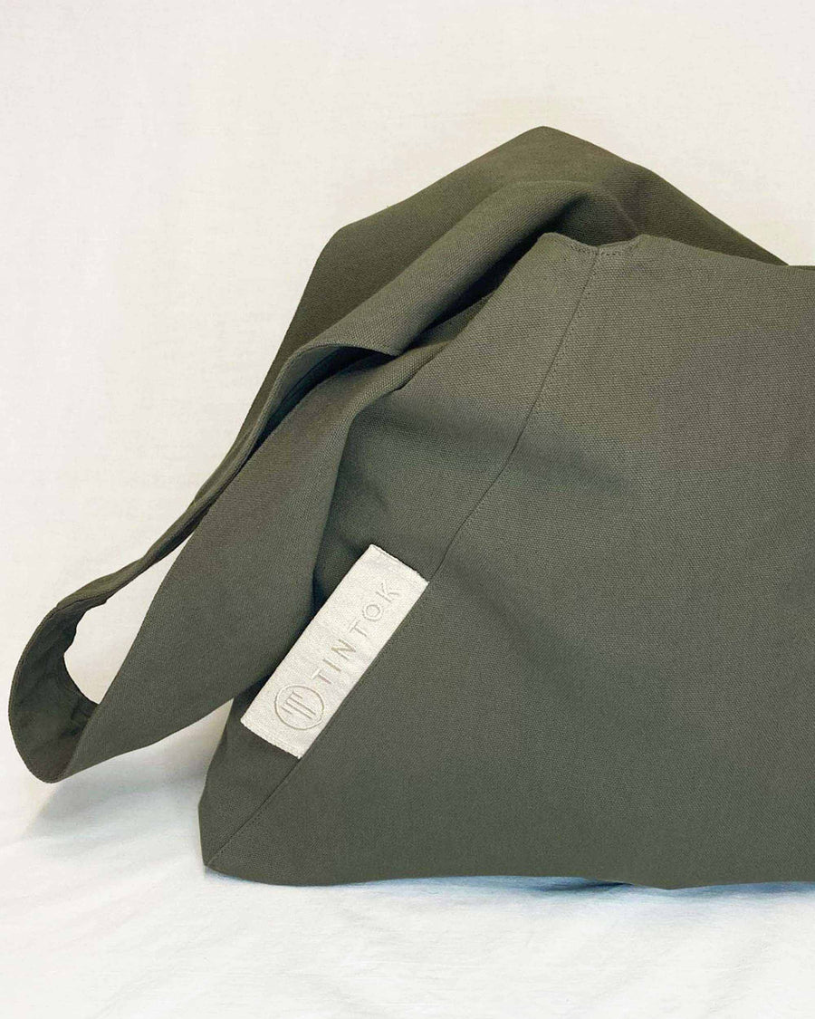 Tira Oversized Triangle Canvas Bag - Khaki