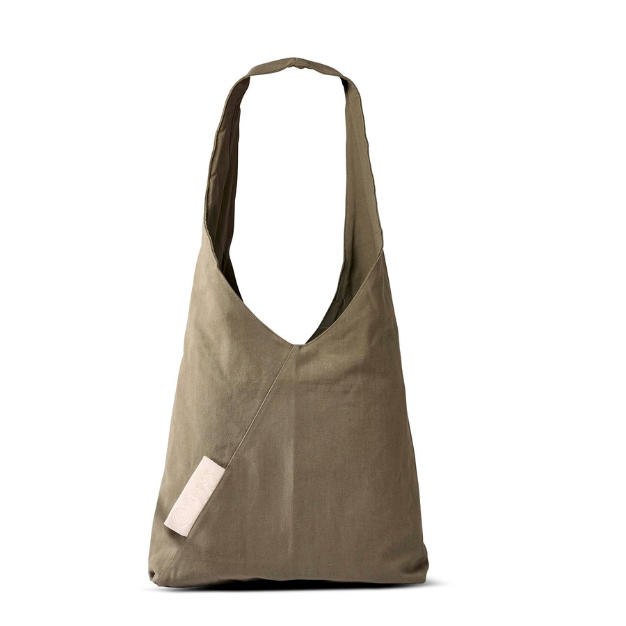 Tira Oversized Triangle Canvas Bag - Khaki
