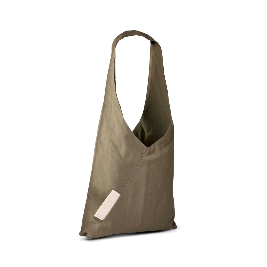 Tira Oversized Triangle Canvas Bag - Khaki